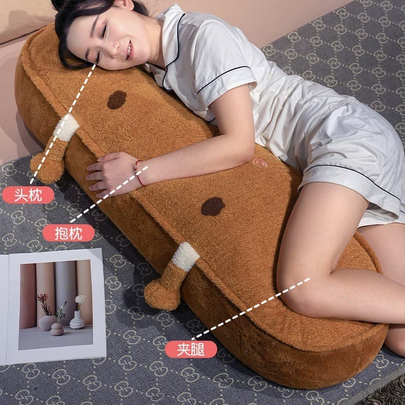 Criativo Biscoito Em Forma De Corpo Longo Travesseiro De Pelúcia Brinquedo Macio Cama De Animal Dormir Abraçando Companh