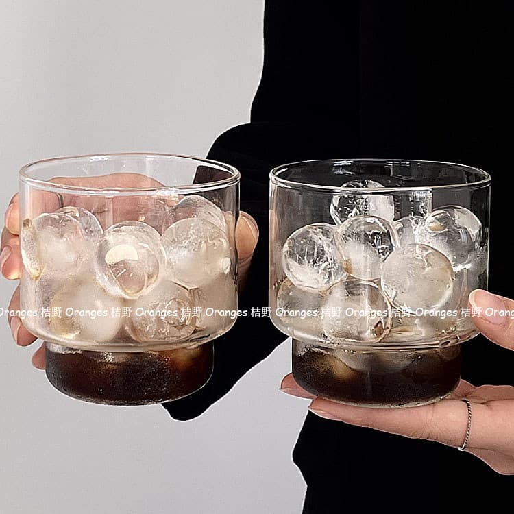 Laranjas café copo de água de vidro empilhável de alta temperatura gelado Latte xícara de café suco bebida copo bebida f