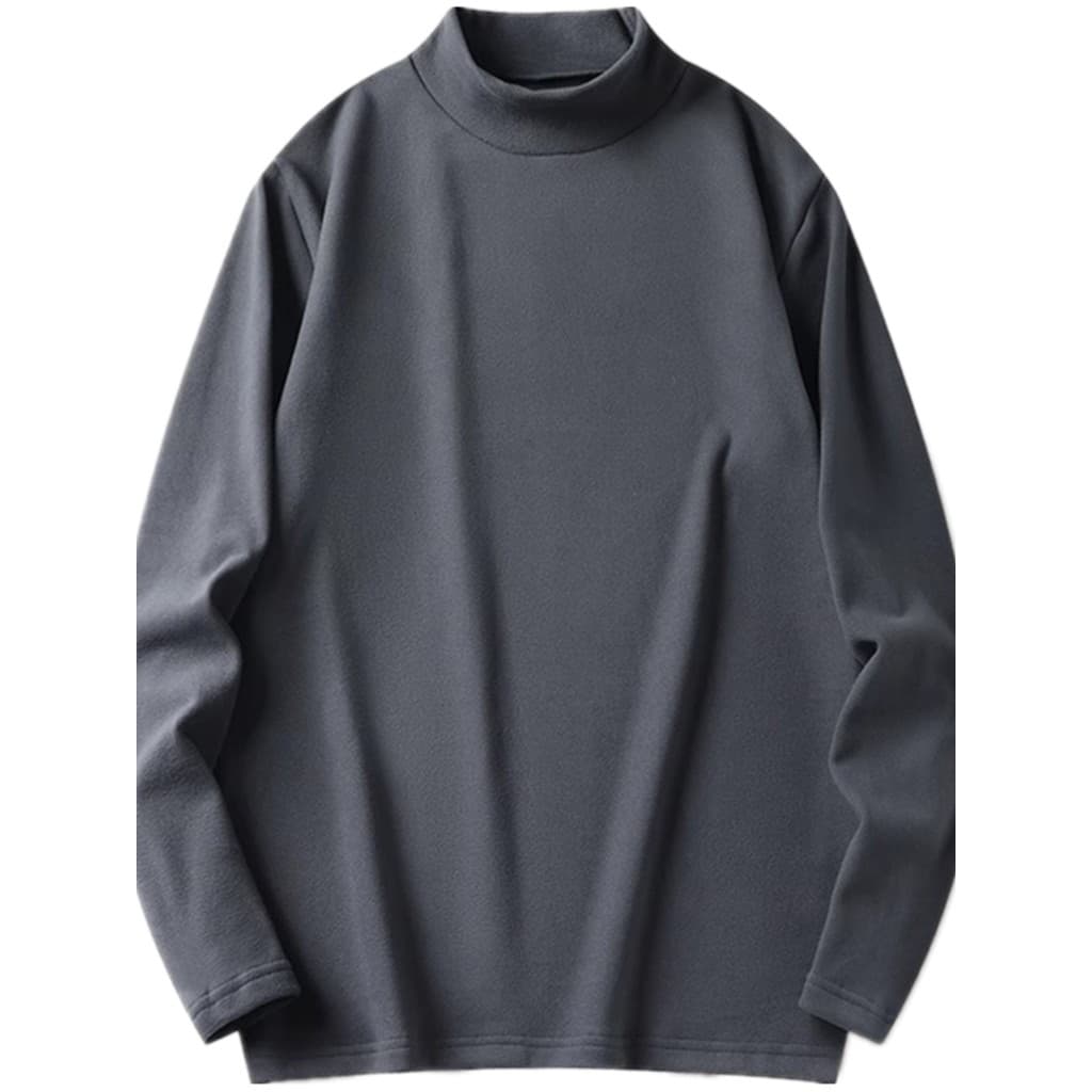 Top alto pescoço Bottoming masculino meio quente usar roupas t dupla face camisa de cor sólida masculina fino ajuste pri