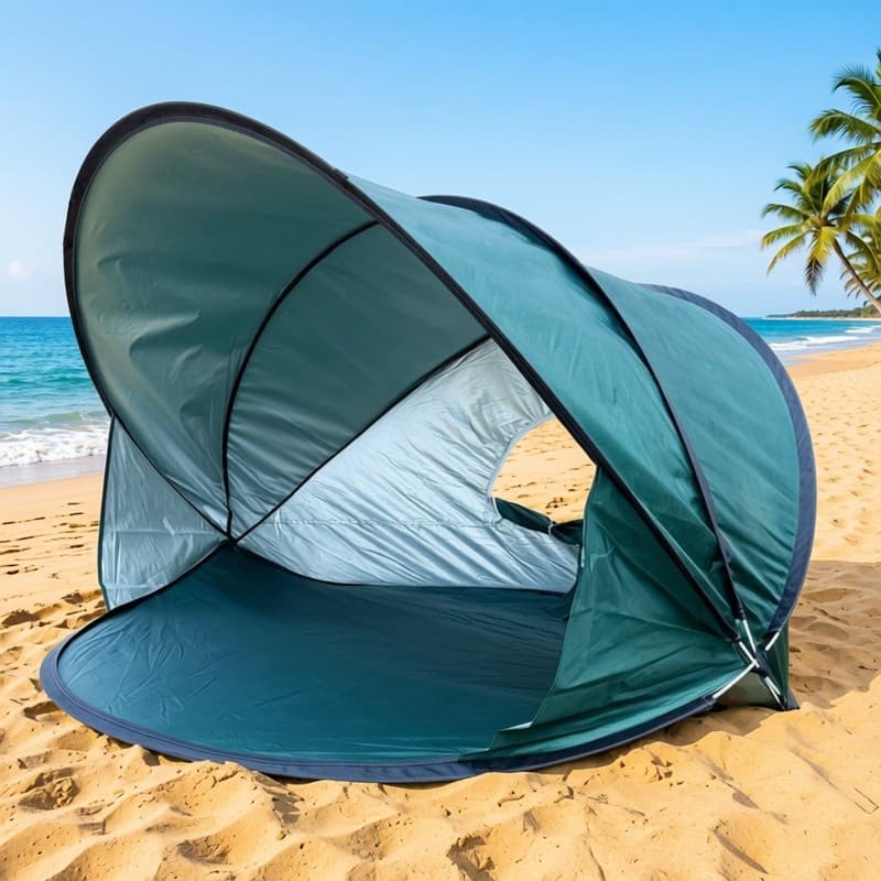 Guarda-sol ao ar livre à beira-mar barraca de praia construção livre abertura rápida dupla crianças viagem abertura rápi