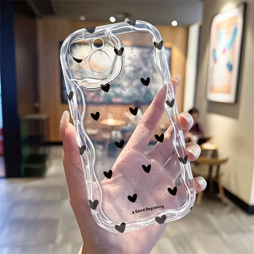 Casal Corações Capinha Capa Para Redmi 10C12C 14C A1 A2 A3 A5 8 9A Note 10s 11s 12 13 14 Pro 4G 5G Silicone Anti-impacto