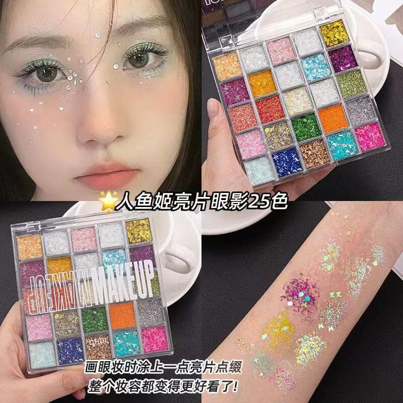 Gel lantejoulas 25 cores paleta de sombras Super piscando palco das crianças maquiagem mostrar brilhante maquiagem espec
