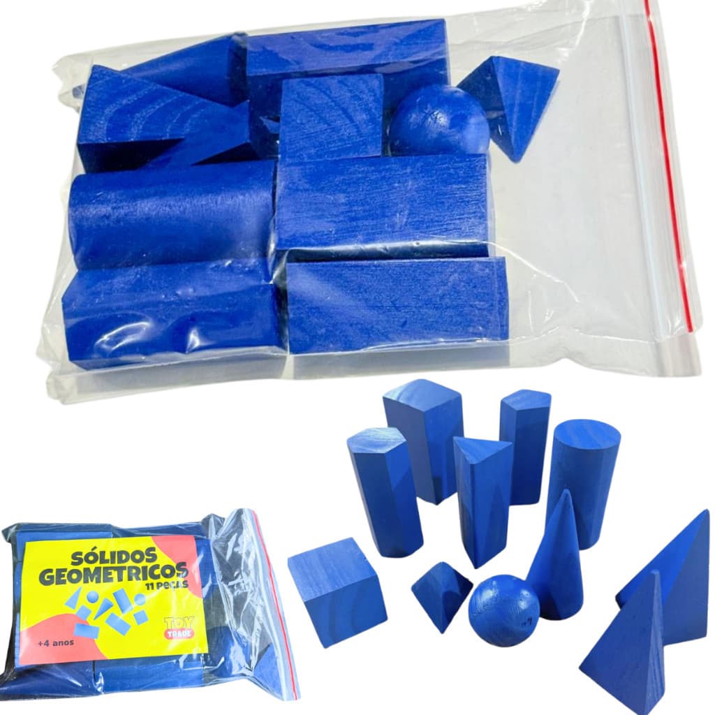 Sólidos Geométricos com 11 Peças em Madeira – Toy Trade