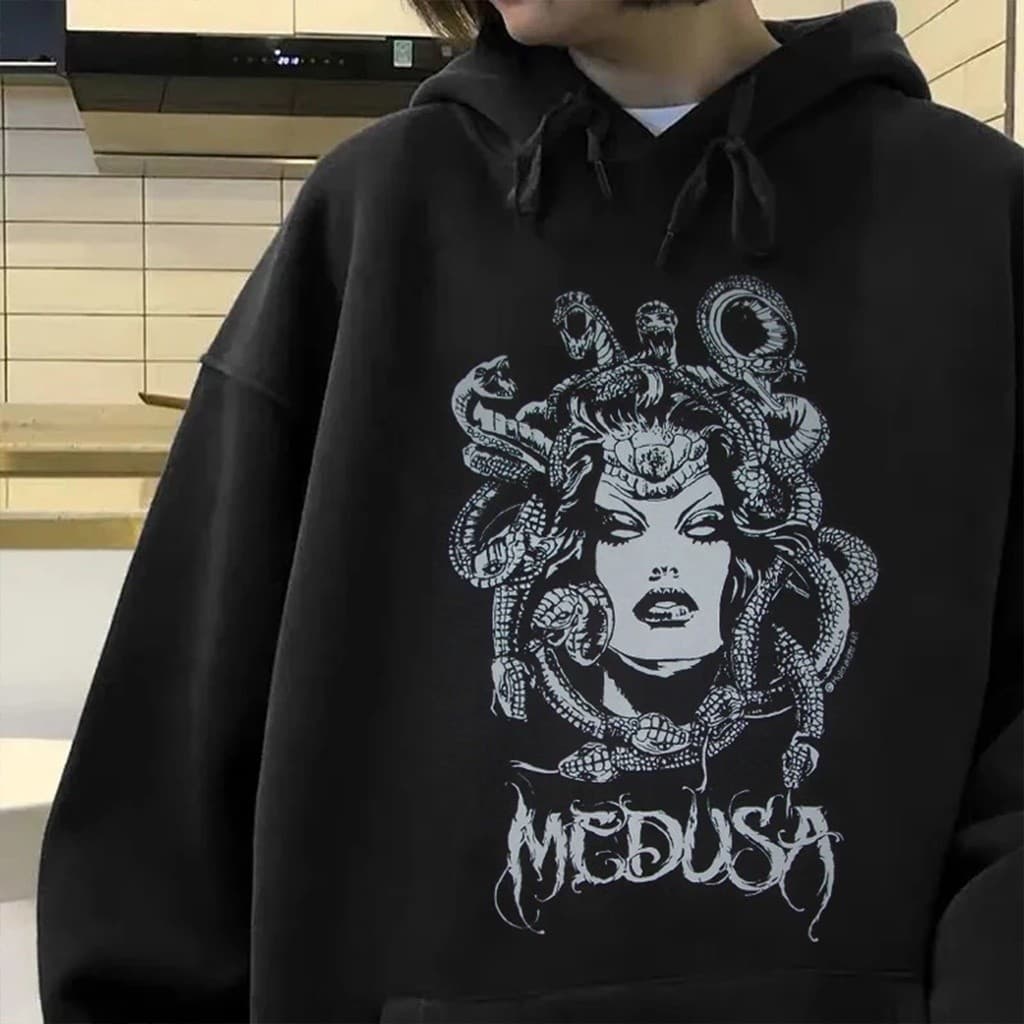 Moletom Canguru Capuz Medusa Mitologia Grega Cabelo Cobra Blusa De Frio Moda Unissex Envio Rapido