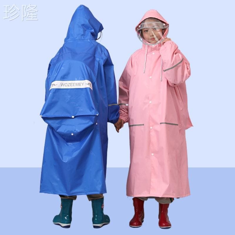 Capa de chuva infantil de uma peça, escola primária, estudantes do ensino médio, meninos, meninas, com zíper, aba dupla,