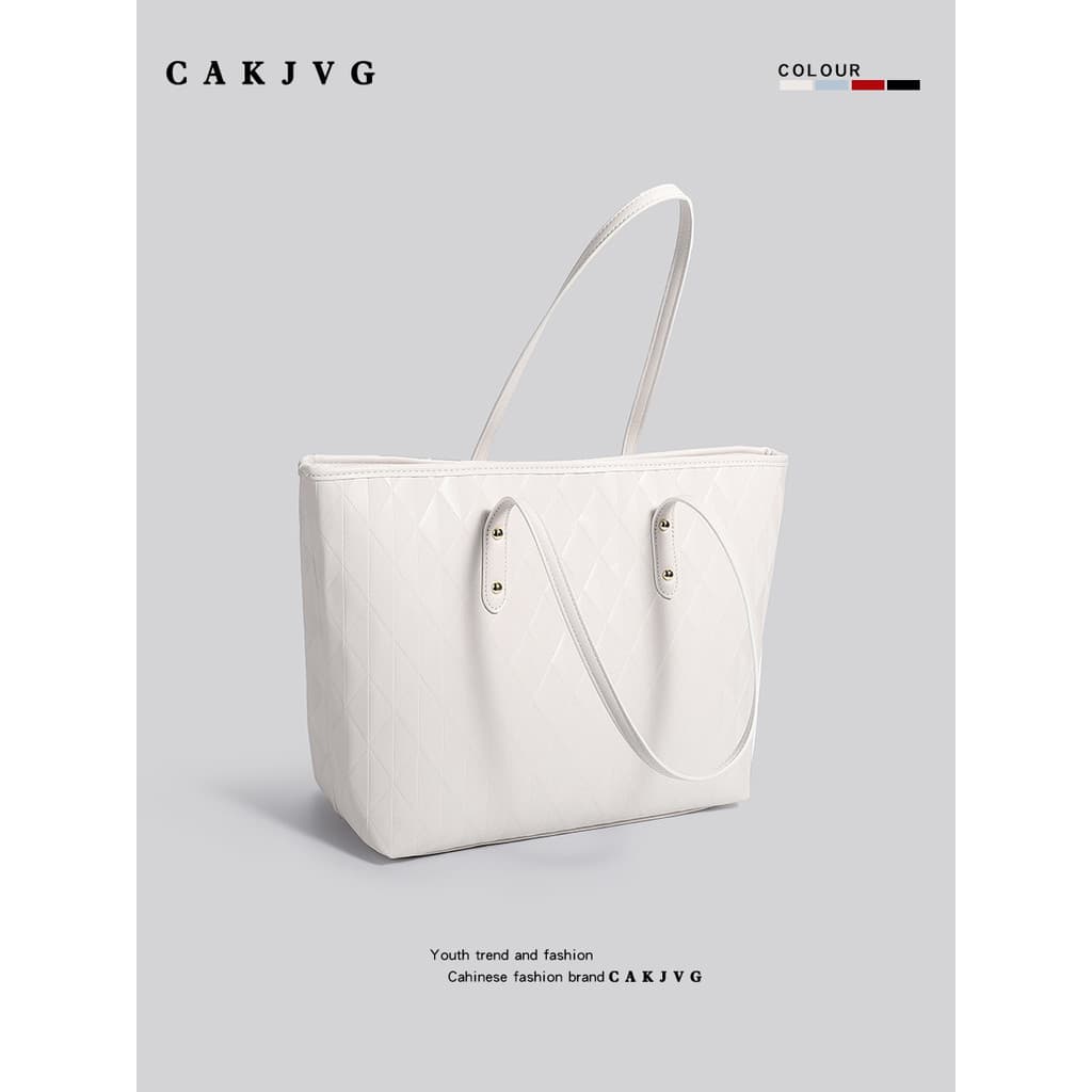 CAKJVG High-End Tote Bag Feminino 2024 Novo Estilo Estudantes Universitários Classe Bolsa de Ombro Commuter de Grande Ca