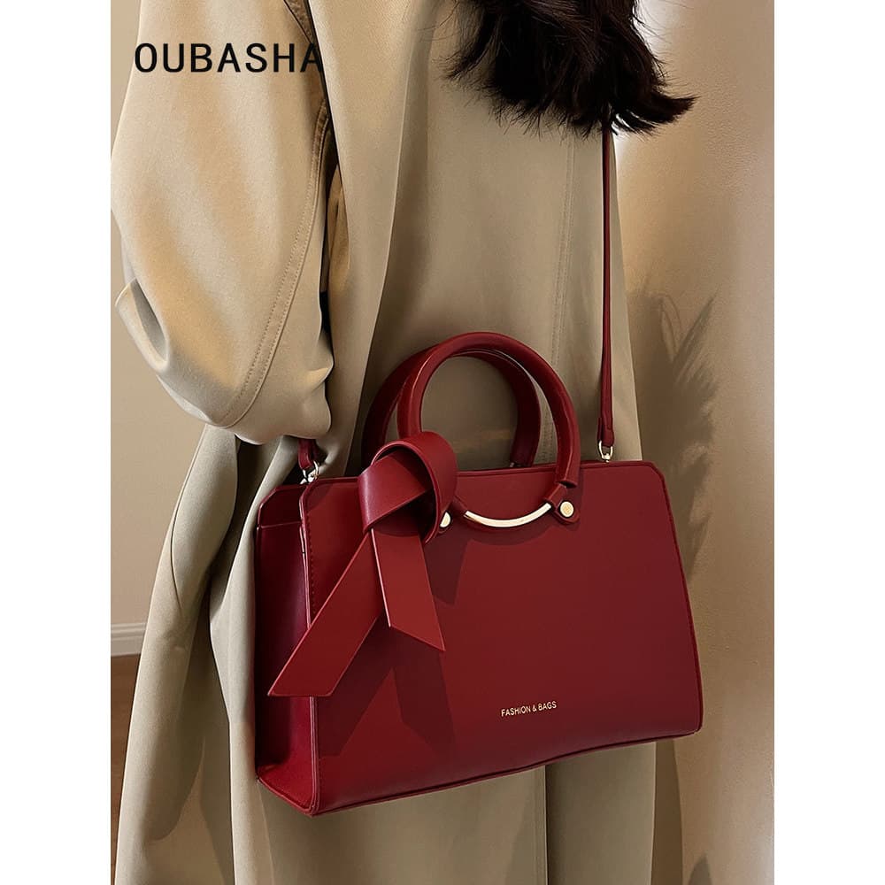 High-End textura nicho vermelho saco feminino 2026 novo estilo saco de casamento grande capacidade sacola noiva bolsa de