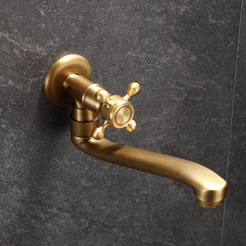 Todo o cobre na parede Mop piscina torneira antigo ao ar livre único frio Retro pátio anticongelante extensão rotativa d