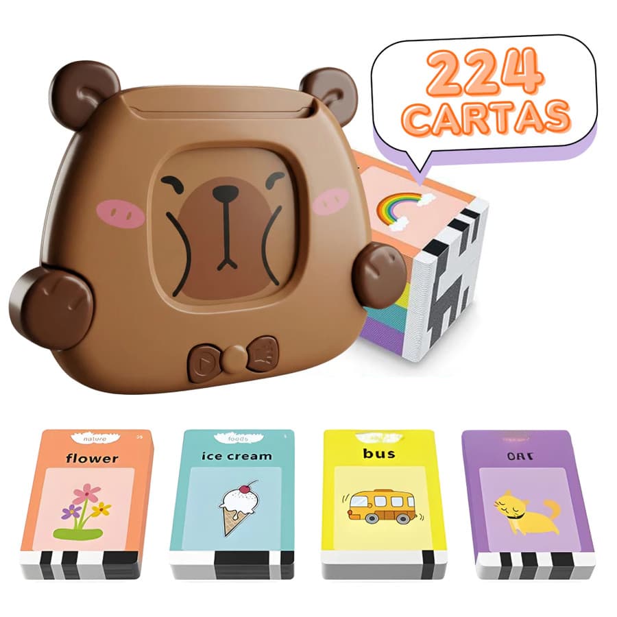 Brinquedo Cartão Infantil Educativos Cartão Fala Inglês Português Dino Apraxia Autismo Alfabetização 224 Palavras