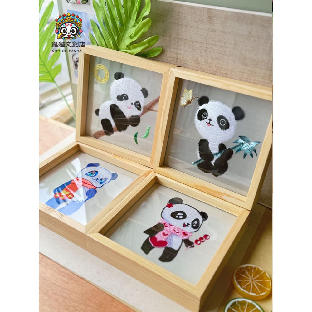 Chengdu Panda Cultural Criativo Característica Criativo Não-Esquerda Artesanal Shu Bordado Enfeites Enviar Colegas Amigo