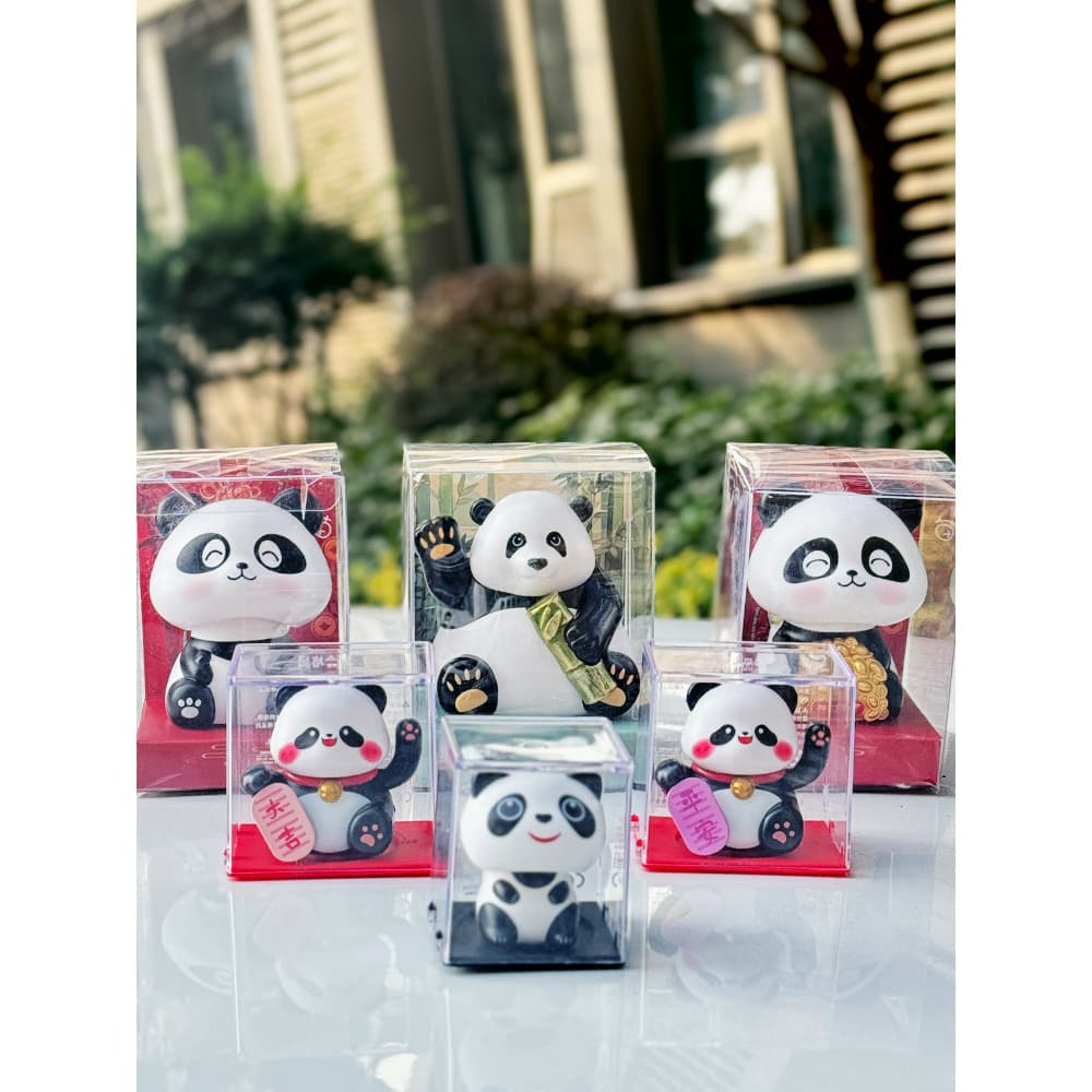 Chengdu Lembranças Fortune Lucky Panda Ornamentos Solares Automático Balançando Cabeça Carro Pequenas Decorações Present