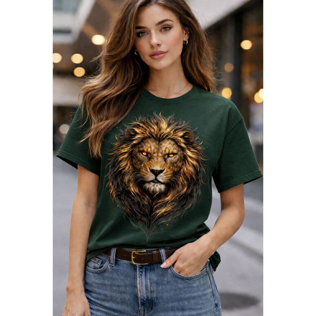 Camiseta T-shirt Feminina Blusa Leão Soberano Blusinha Feminina Leão Signo Leão Blusinha Feminina