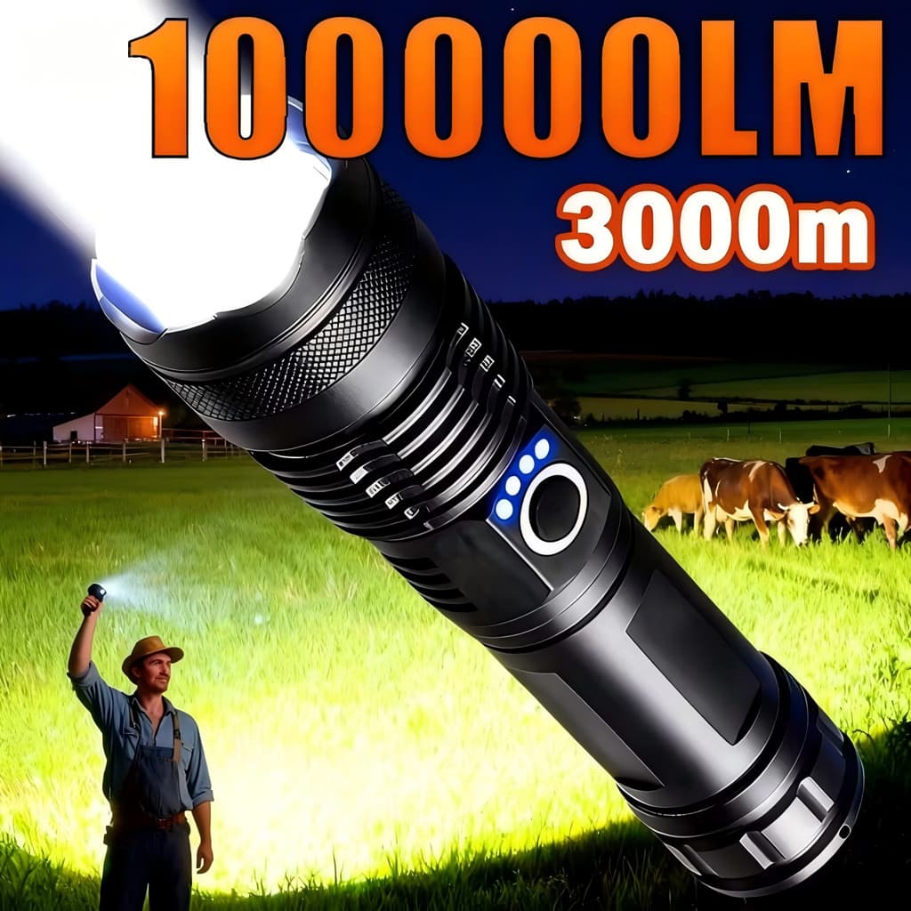 Lanterna Super Potente X71 P50 Iluminação Mais Forte Do Mundo Potente Sitio Fazenda Acampamento Camping Segurança