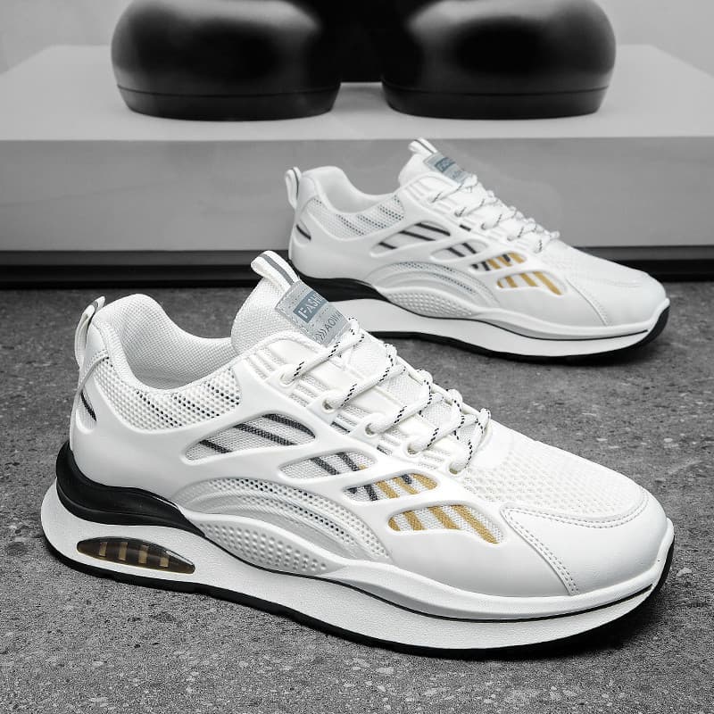2025 outono novo estilo basquete sapatos esportivos sapatos masculinos na moda sapatos casuais papai malha respirável tê