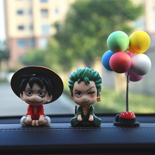 Figurinha de Luffy e Zoro de One Piece, Ornamento de Carro em Estilo Cartoon, Decoração para Console Central, Presente d