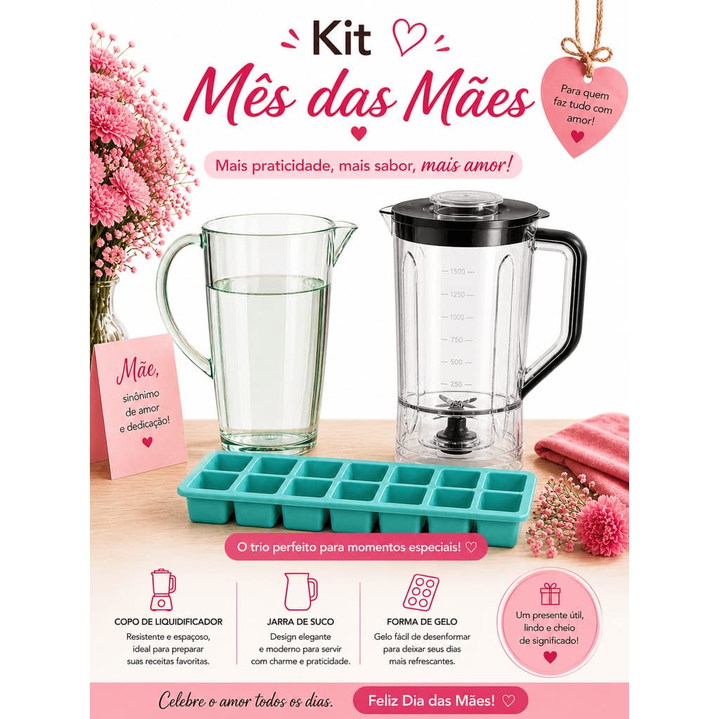 Copo Serve P/ Britânia 800 900w + Jarra Suco + Forma De Gelo