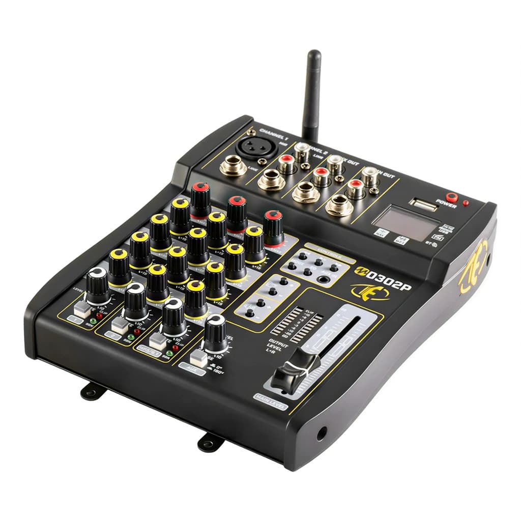 Mesa De Som Eros M0302P 3 Canais Mixer Player e Controle