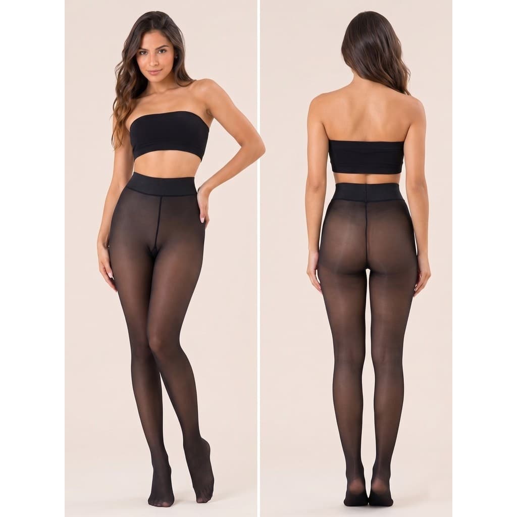 Meia Calça Térmica Forrada Feminina Inverno Cintura Alta Peluciada