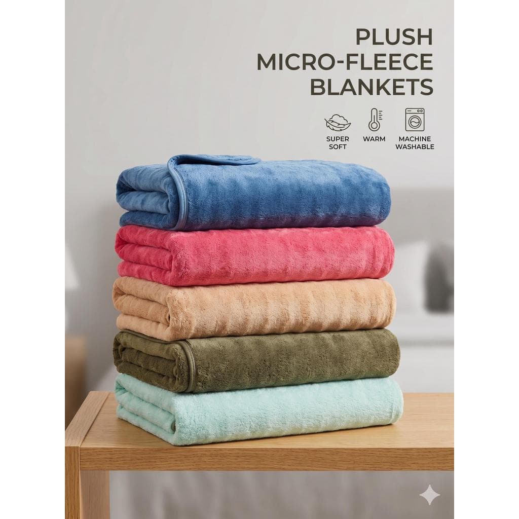 TOALHA SECA 9 X MAIS Plush Micro-Fleece Super Macia e Quente Lavável na Máquina