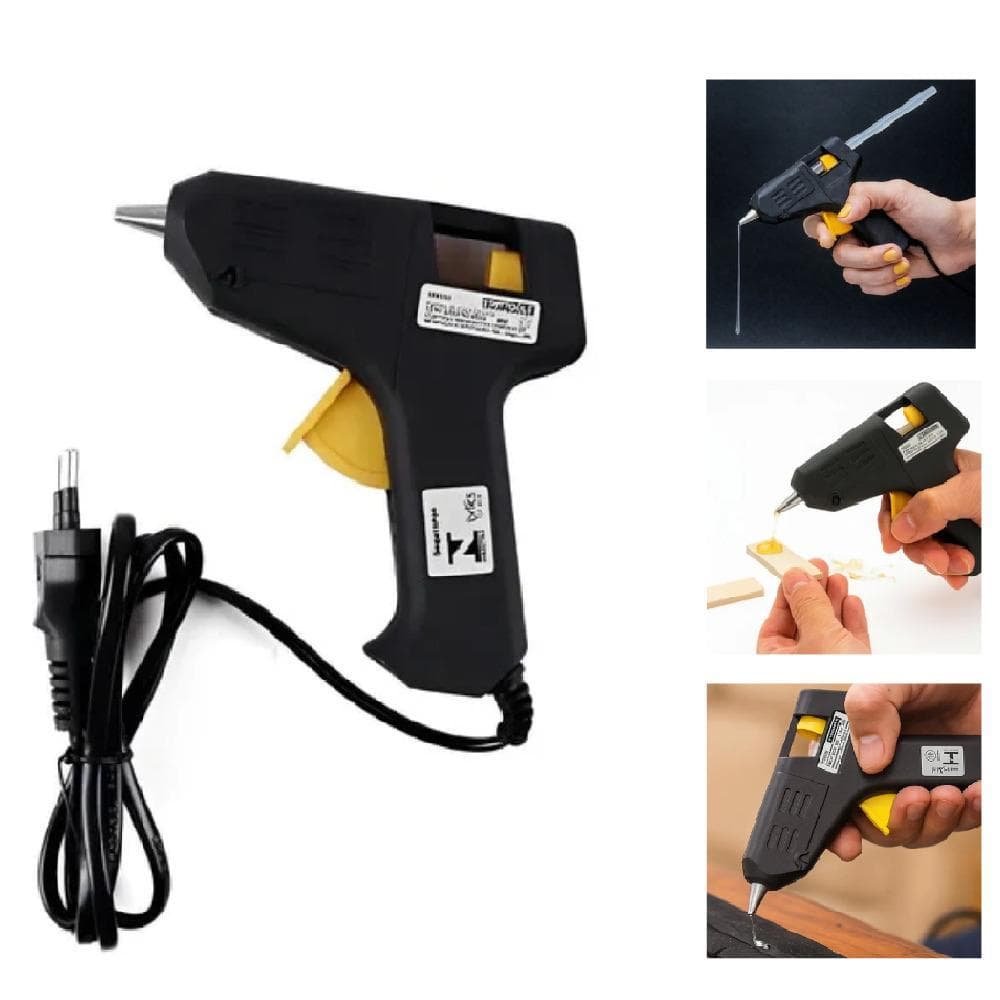 Pistola Cola Quente Profissional Mini Aplicador Bico Fico Metalico Alta Precisao 8W Pequena Bivolt