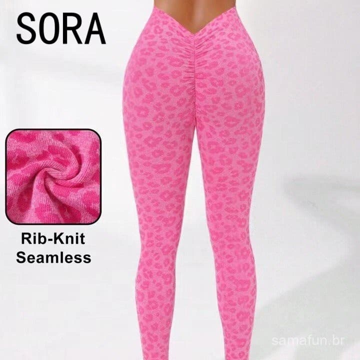 Novas Calças de Yoga Sem Costura com Cintura V e Duplo Levantamento de Quadril em 13 Cores, Calças de Fitness de Cintura