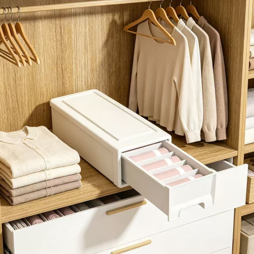 Gaveta doméstica tipo compartimento caixa de armazenamento de roupa interior guarda-roupa roupa interior meias organizad
