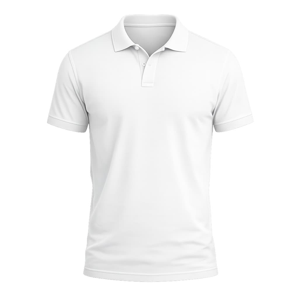 Camisa Polo Masculina Básica Algodão Casual Lisa Branca