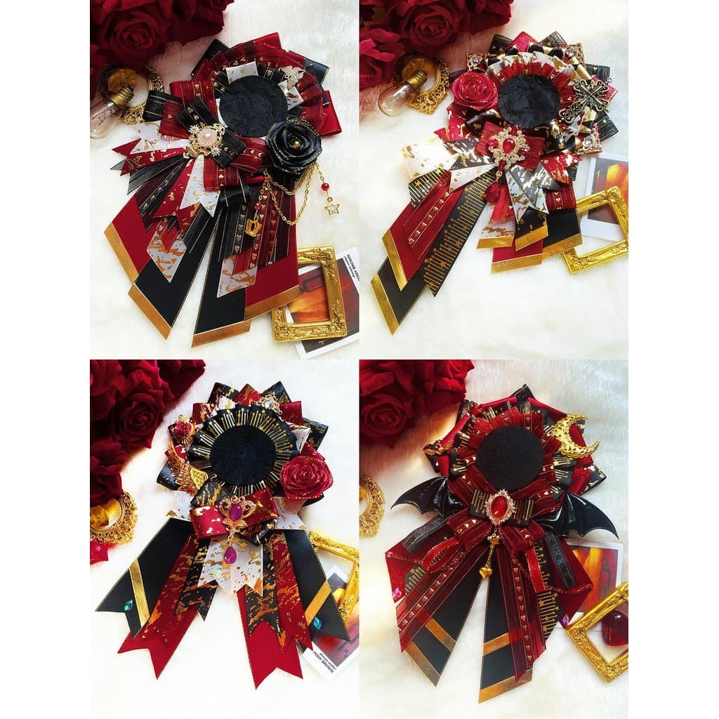 Porta-crachá em estoque, acessório decorativo Lolita vermelho deslumbrante, frete grátis.