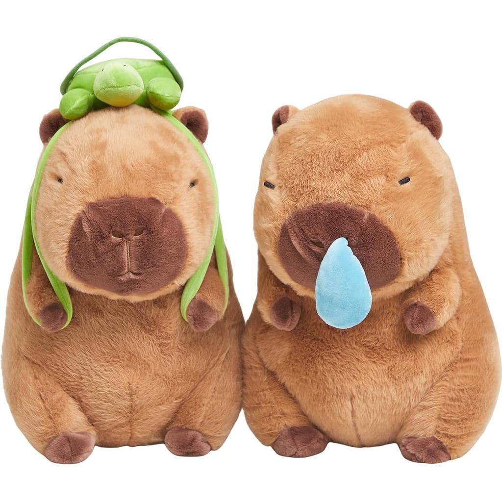 2 Peças de Pelúcia de Capivara Fofa, 9'' de Altura, Estilo Cartoon, Macia, Cor Marrom, Presente Adorável para o Dia dos