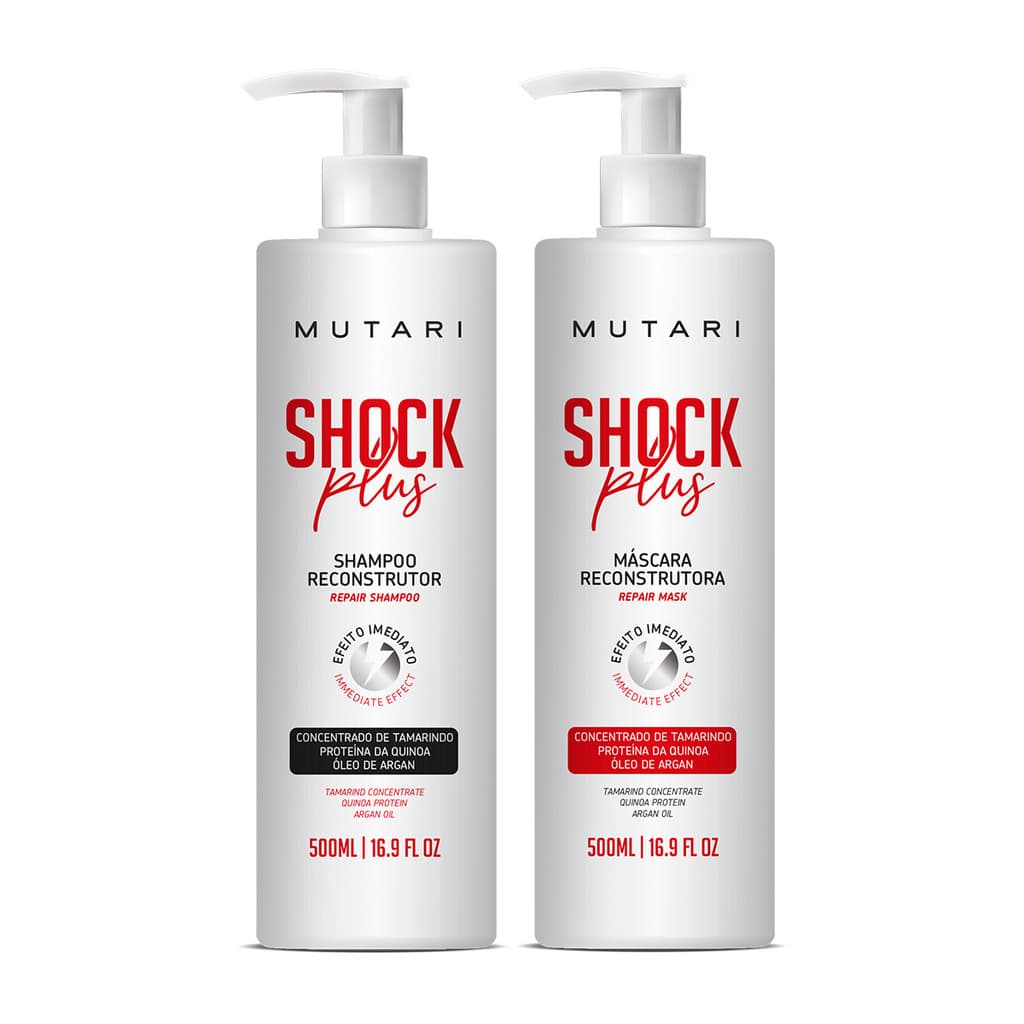 Kit Reconstrutor Shampoo Mascara Shock Plus Mutari