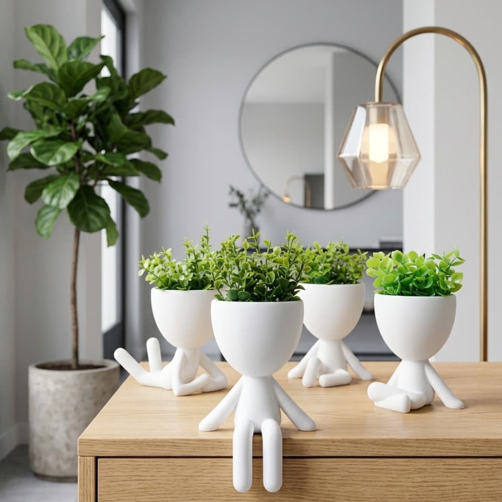 Kit 4 Mini Vasinhos Robert Plant 6cm Para Cactos Suculentas Para decoração Plantas