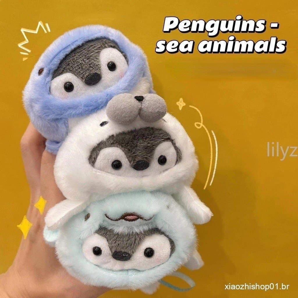 Chaveiro bonito pinguim pinguim brinquedo de pelúcia série oceano ZBLZ
