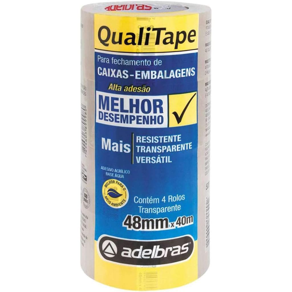KIT 4 FITAS ADESIVA 48X40 TRANSPARENTE ADELBRAS 0811000018