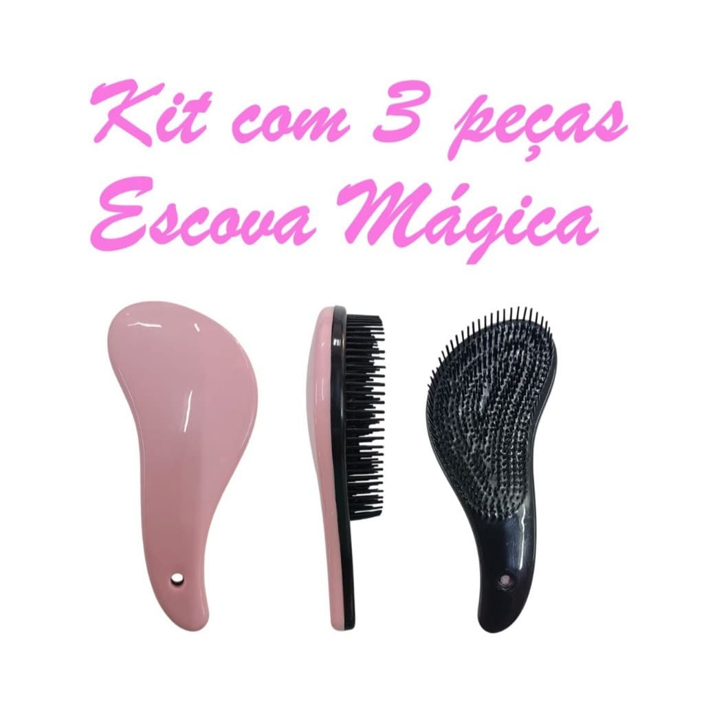 Kit 3 escova magica desembaraçar cabelo ENVIO IMEDIATO antifrizz design moderno e anatômico