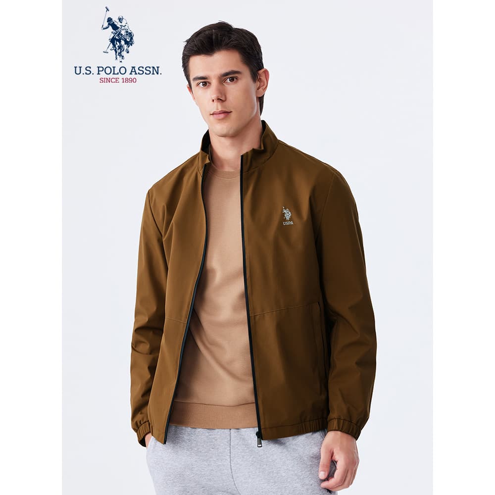 Uspoloassn jaqueta masculina de negócios Casual gola estilo fino blusão outono 2024 novo estilo masculino topo