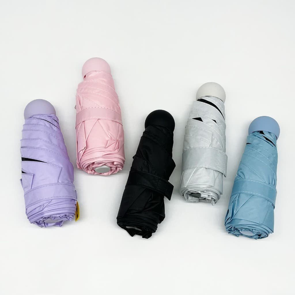 Ultra-leve 205g 50% de desconto simples à prova de vento guarda-sol estudante cápsula guarda-chuva 17CM protetor solar g