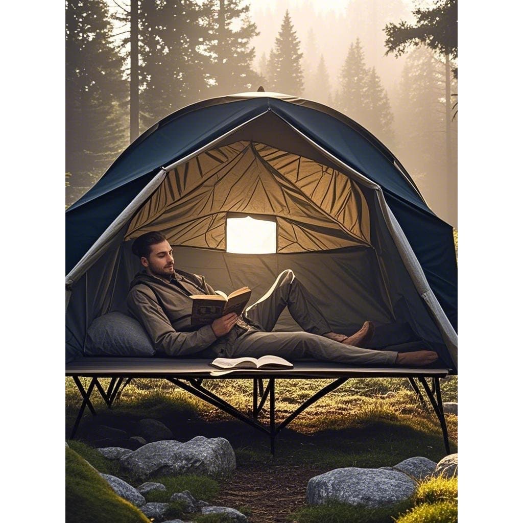 Tenda Off-round dois em um, barraca de cama de acampamento, barraca de soldado único independente solo única barraca de
