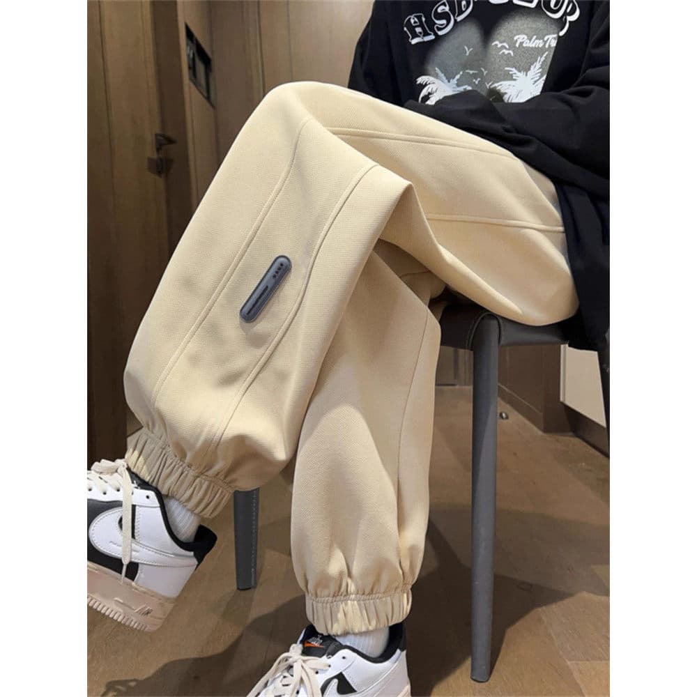 Calça de moletom masculina retrô americana, calça de moletom solta para jovens, estudantes do ensino médio, tamanho gran