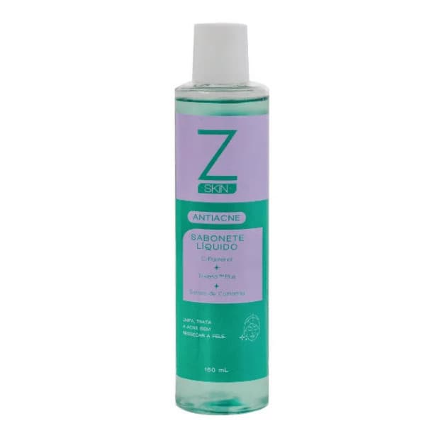 Sabonete Líquido Antiacne Zanphy Z Skin 150ml Facial Controle Oleosidade Pele Acneica