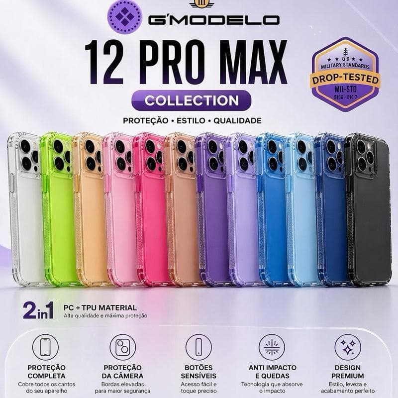 Capa Premium iPhone 12  Pró Anti Impacto + Borda Reforçada