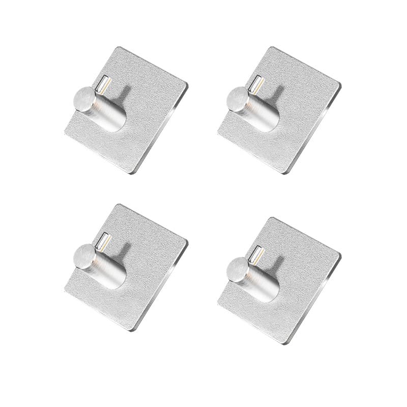 Kit com 4 Ganchos Grandes de Alumínio Antiferrugem – Fixação Forte para Cozinha e Banheiro