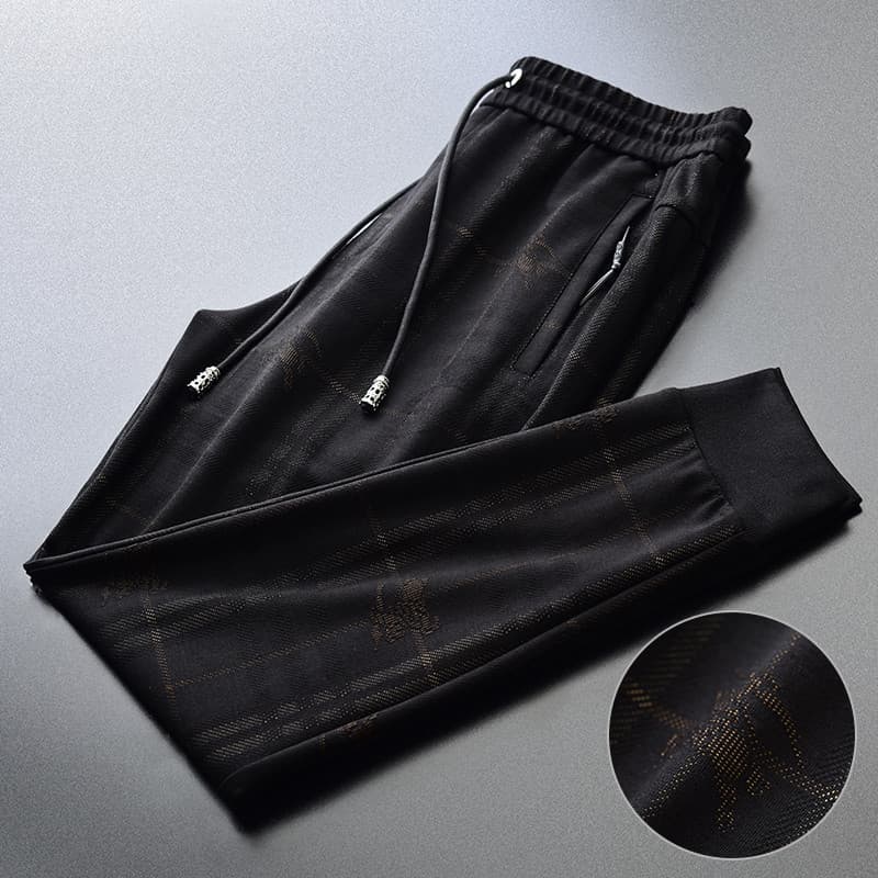 Estação europeia luz de luxo masculino High-End Sweatpants Casual listrado calças outono inverno 2023 novo estilo Street