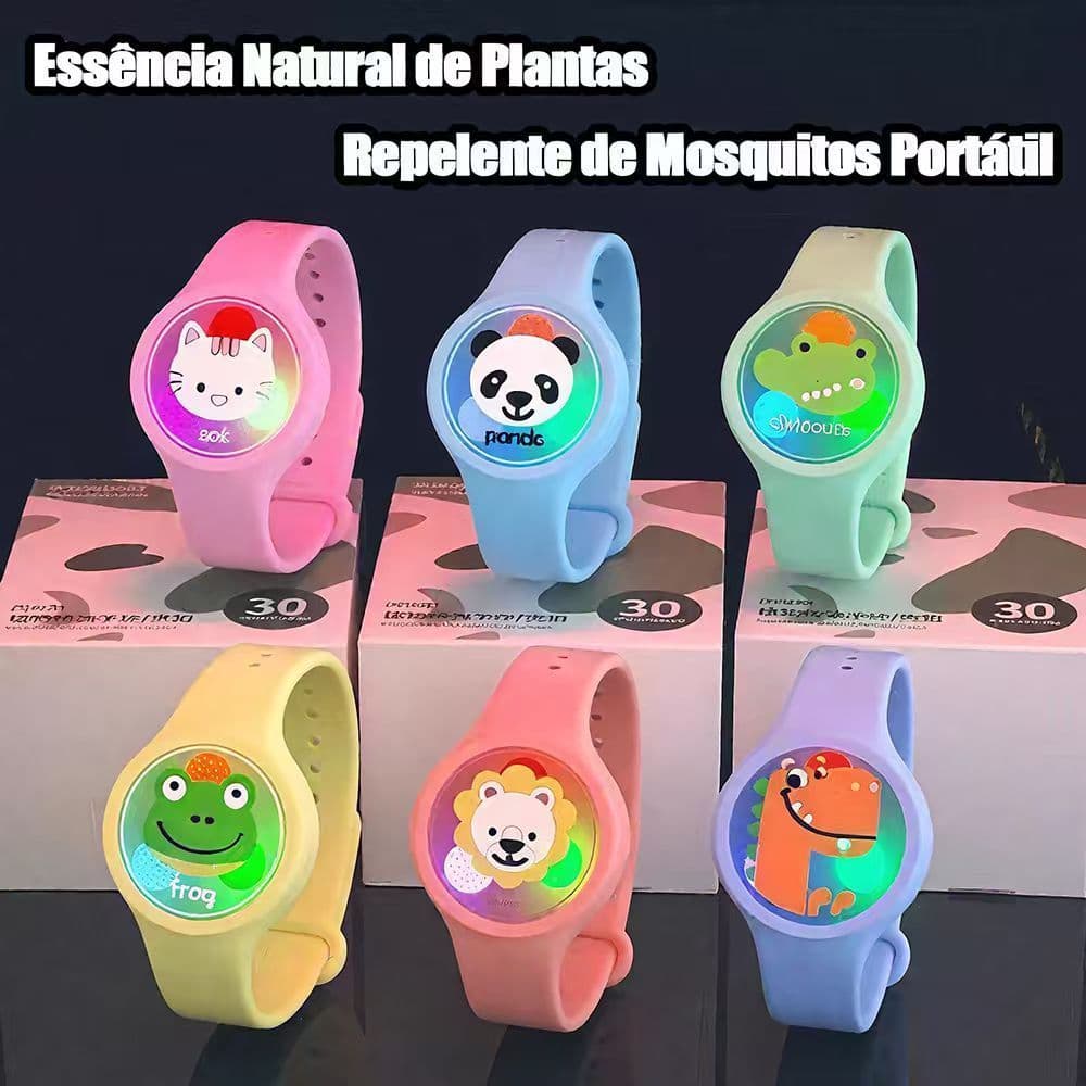 Pulseira Luminosa Repelente de Insetos para Meninos e Meninas