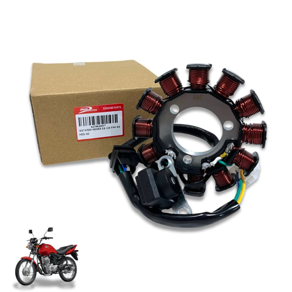 Estator Magneto Honda CG 125 Fan 2009 a 2015 C/ Bobina de Pulso HWG