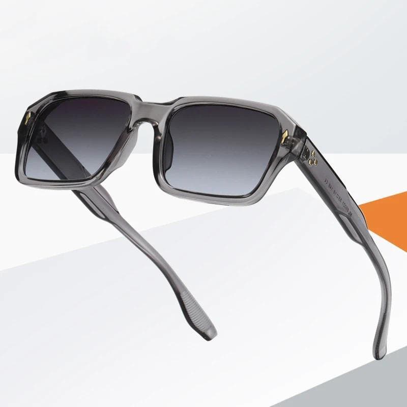 Vintage Quadrado Feminino Óculos De Sol Moda Dupla Cor Masculino Tendência Punk Rebites Gradiente Tons UV400