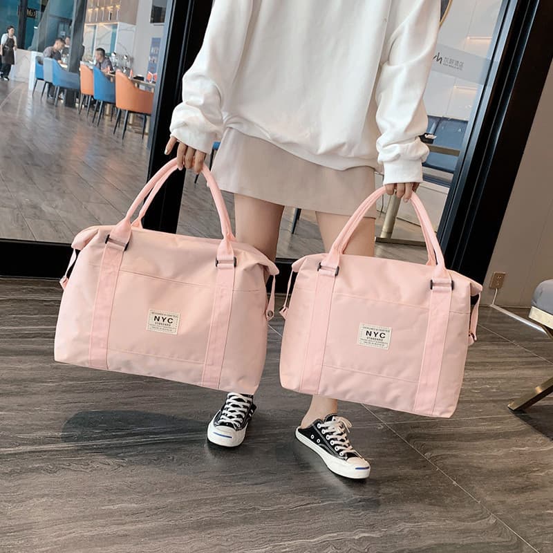 Bolsa de viagem portátil feminina de grande capacidade, armazenamento leve, bolsa de viagem de curta distância, influenc