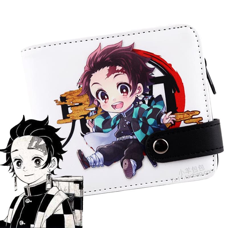 Carteira Demon Slayer, masculina, feminina, estudante, juventude, crianças, portão de cozinha, Tanjirou Nezuko, Anime, b
