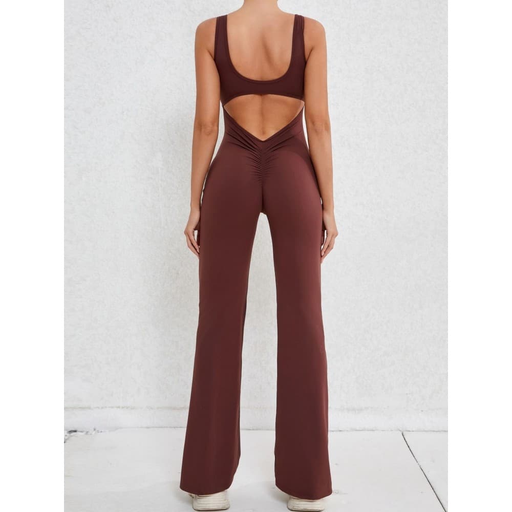 Europeu americano oco bonito volta macacão pêssego Hip-Lifting esportes Fitness wear Micro-La macacão Yoga wear grande H