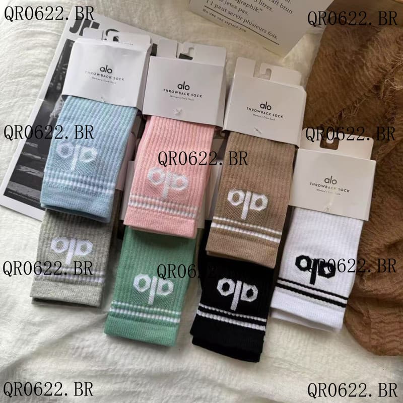 Meias de ioga, meias, meias de tubo médio, curtas, de corrida, algodão penteado VKCS