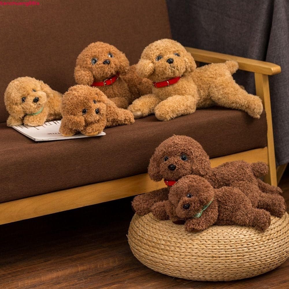 Brinquedo De Pelúcia Para Cachorro TIANCHUANG , Bonecos De Estilo Deitado Realista , Brinquedos Macios E Fofos Poodle
